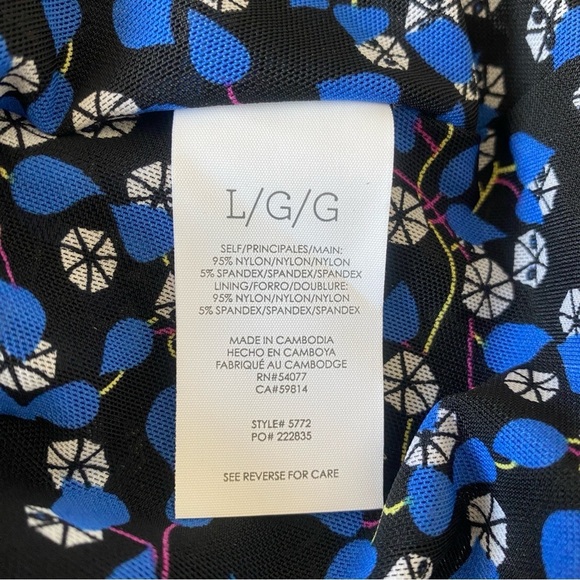 CAbi The Ten Dress Womens Large V-Neck Blue Floral Long Sleeve Lined #5772 - Picture 8 of 10